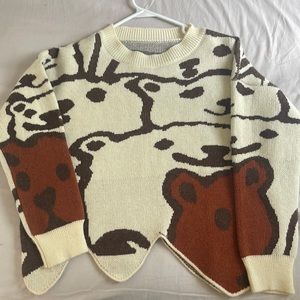 Teddy Bear Print Sweater